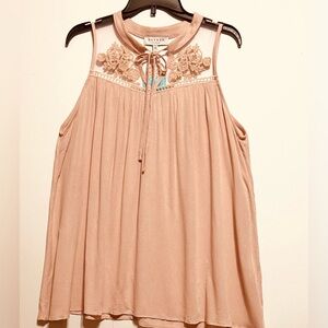 Hayden Pink Sleeveless Embellished Blouse NWT
